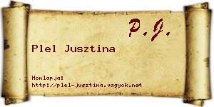 Plel Jusztina névjegykártya